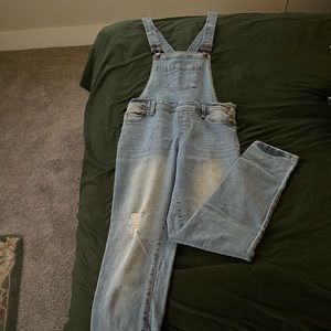 distressed overalls